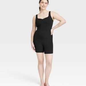 All In Motion Women's Brushed Sculpt Rib‎ Short Active Bodysuit​​​